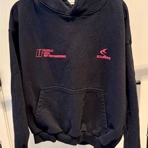 Scullers Black Hoodie with Pink Logo - Men's Sweatshirt